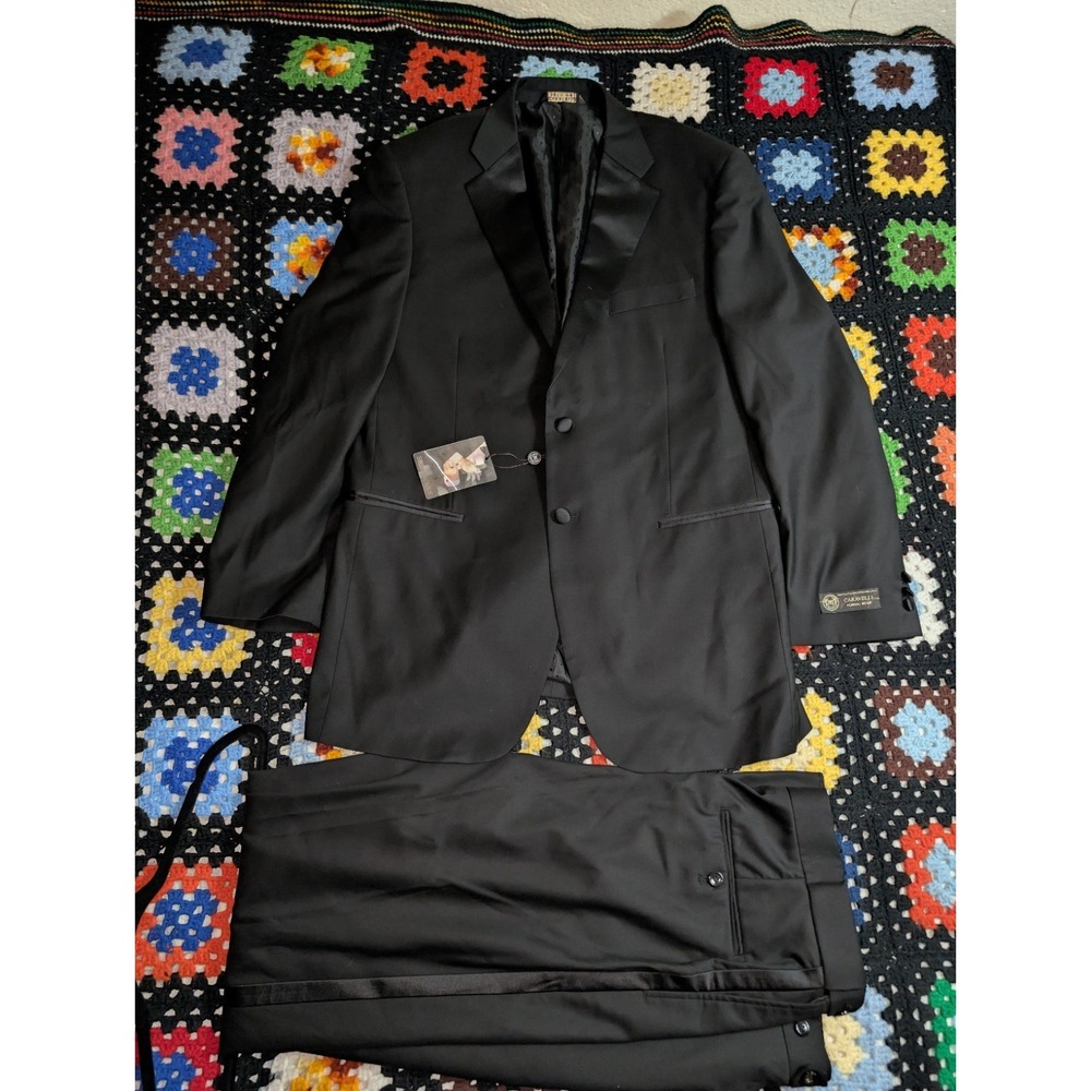 Men's Black Two-Piece Tuxedo Jacket & Trousers